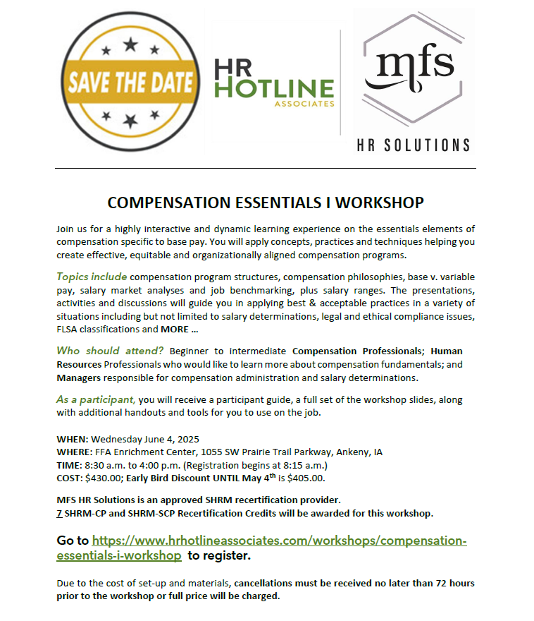IMAGE OF COMPENSATION ESSENTIALS WORKSHOP FLYER